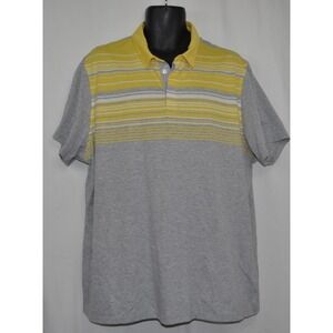 ALFANI‎ Men's Sunset Stripe Polo Shirt Yellow/ Grey Size XXL / 2XL